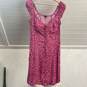 cap sleeve mini skater dress with floral print